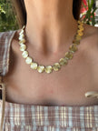 Ezme Detay Fırçalı Sıra Pul Kolye