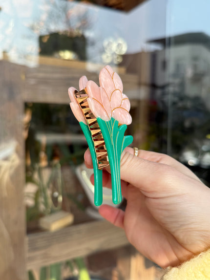 Metal Dişli Gül Model Asetat Mandal Toka