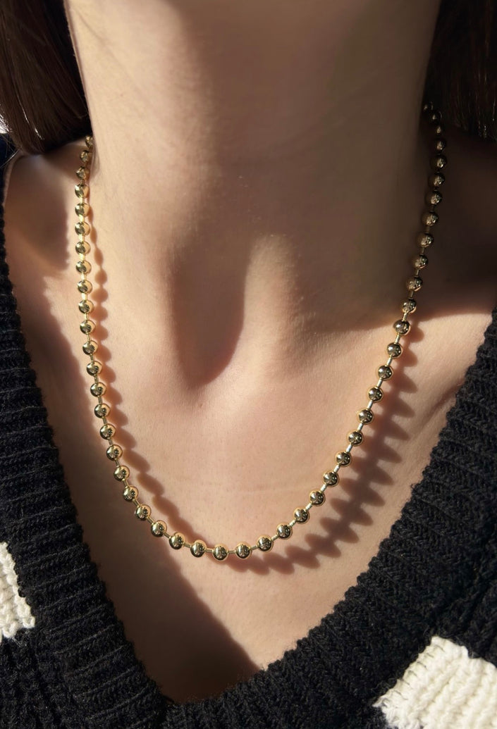 VIP Aralıklı Top Zincir Kolye 45 cm 14K