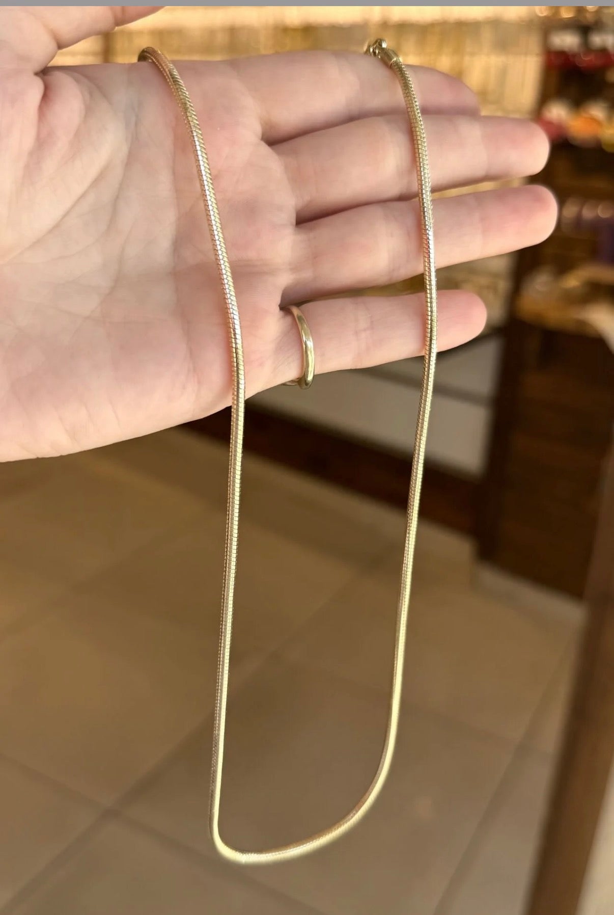 VIP Silindir Yılan Sırtı Zincir Kolye 55 cm 14K