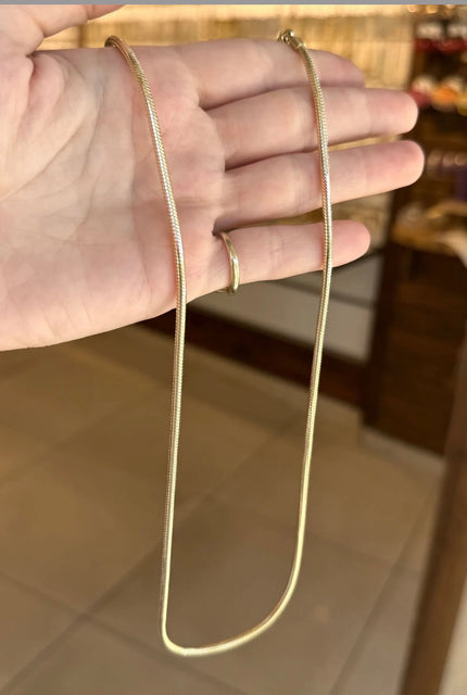 VIP Silindir Yılan Sırtı Zincir Kolye 55 cm 14K