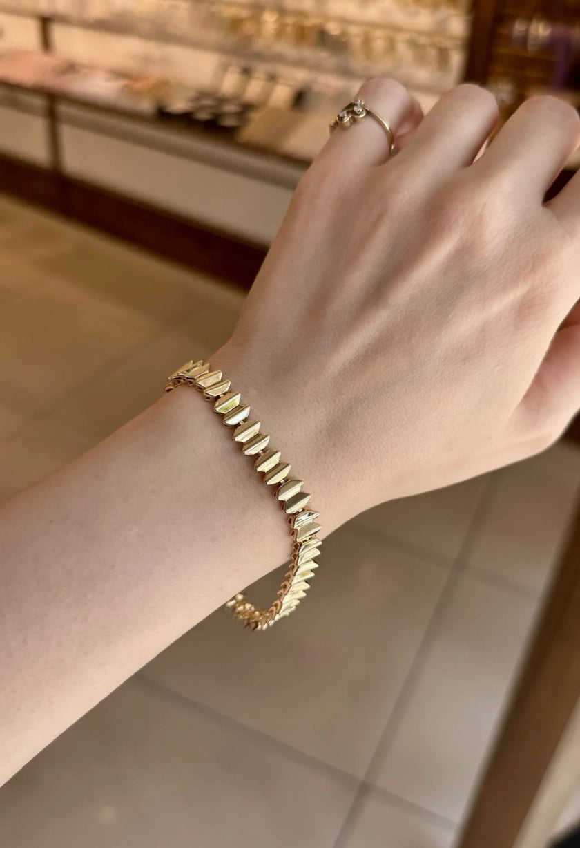 VIP Chevron Bileklik 17 + 3 cm 14K