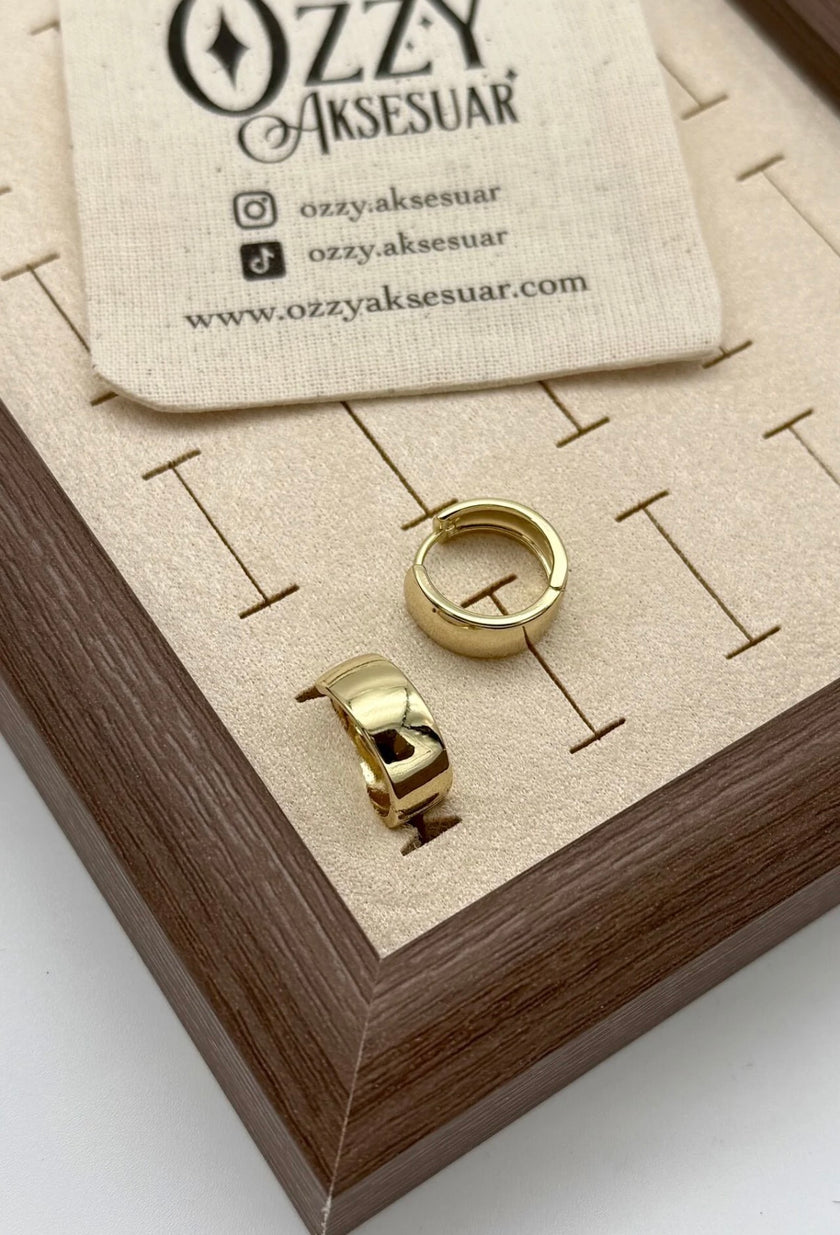 VIP Geniş Halka Küpe 14K