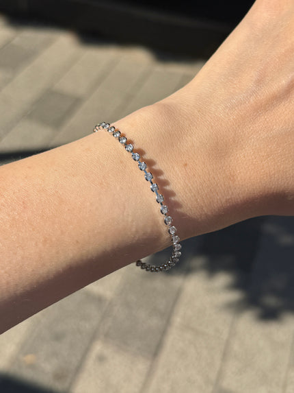Aralıklı Su Yolu Bileklik 16 + 2 cm Gümüş Renk
