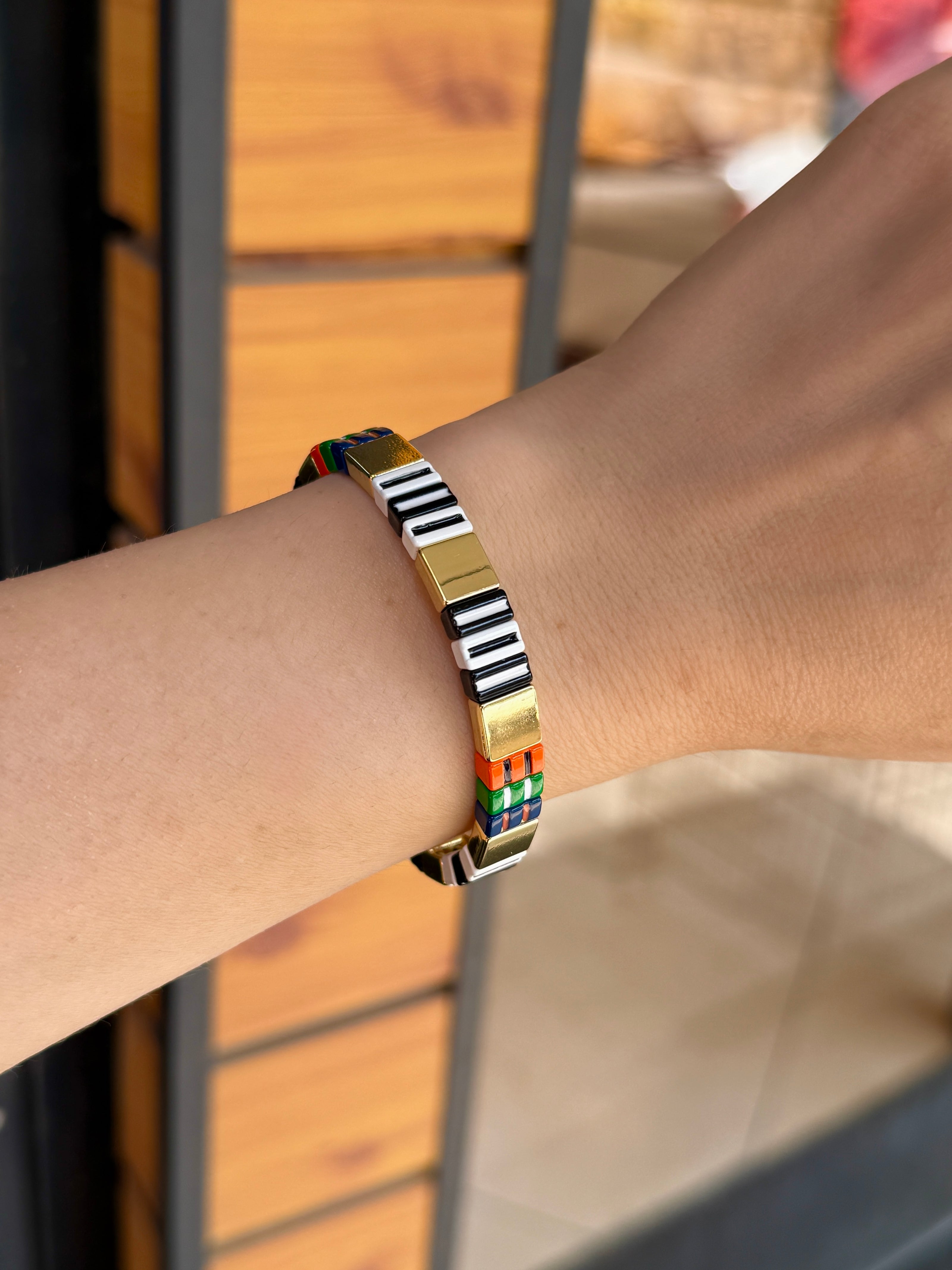 Renkli Mineli Porselen Bileklik