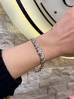 VIP Gömme Taşlı Verev Model Bileklik 17 + 2 cm Gümüş Renk