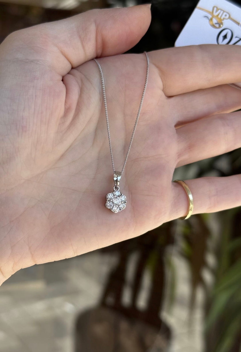 VIP Zirkon Taşlı Coronet Kolye 45cm Gümüş Renk