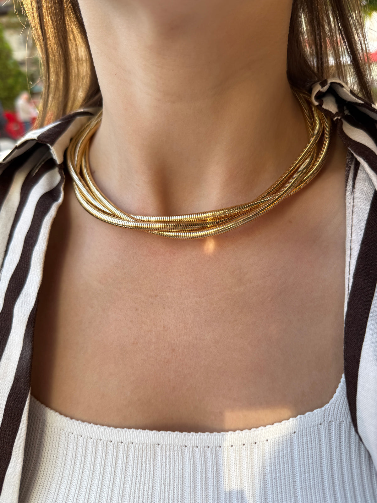 3 Sıra Sarmallı Choker Kolye