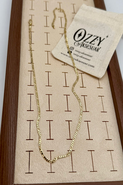 VIP İnce Figaro Zincir Kolye 45 cm 14K