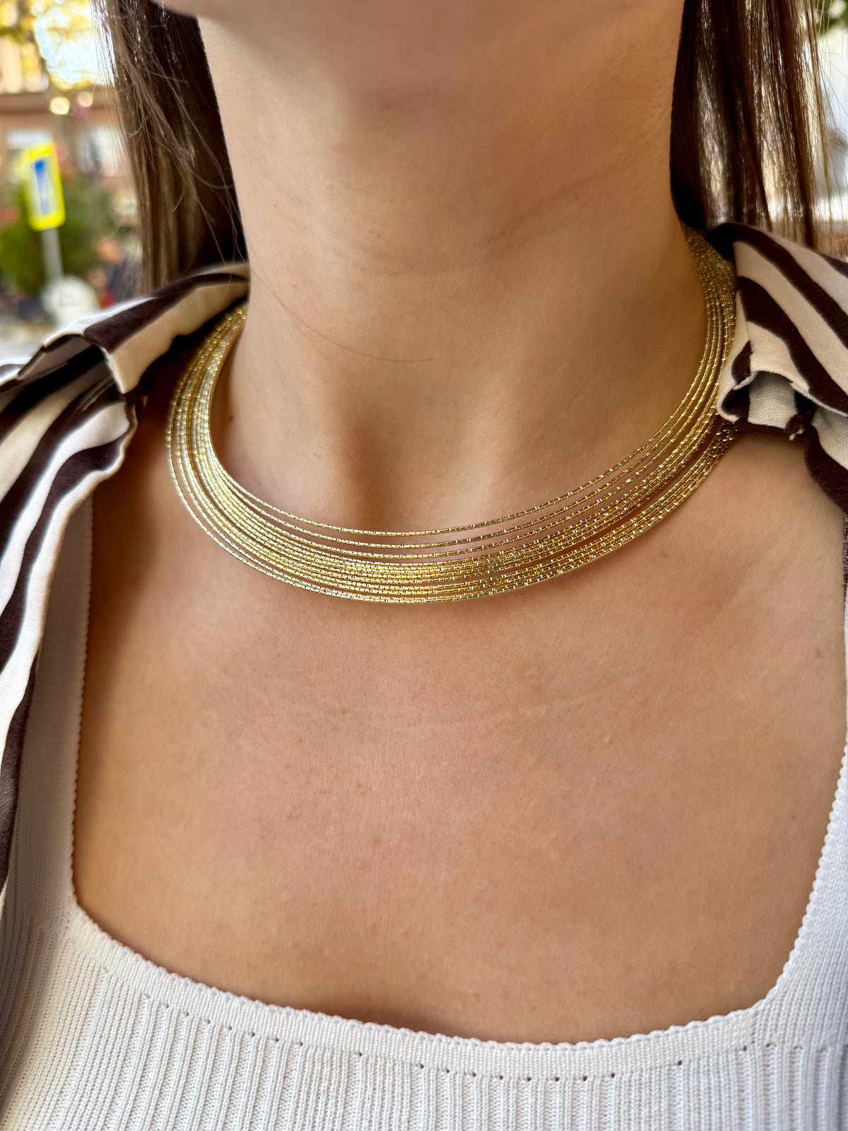 Sıralı Tel Model Choker Kolye