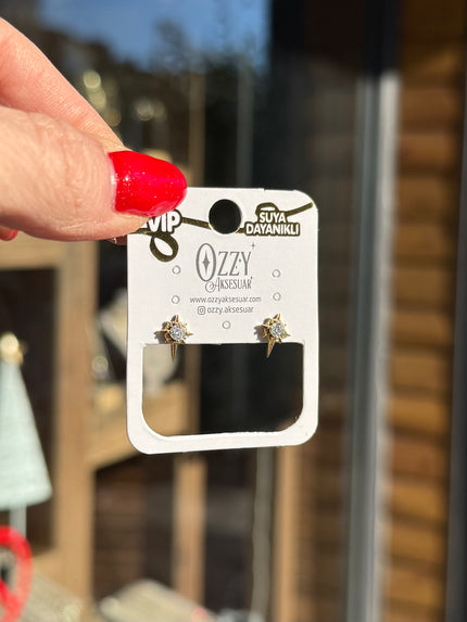 VIP Zirkon Taşlı Kuzey Yıldızı Küpe