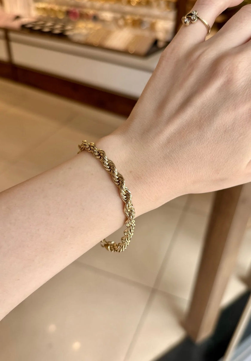 VIP Kalın Burgu Bileklik 20 cm 14K