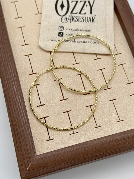 VIP Tırtıklı Model Halka Küpe 5,5 cm