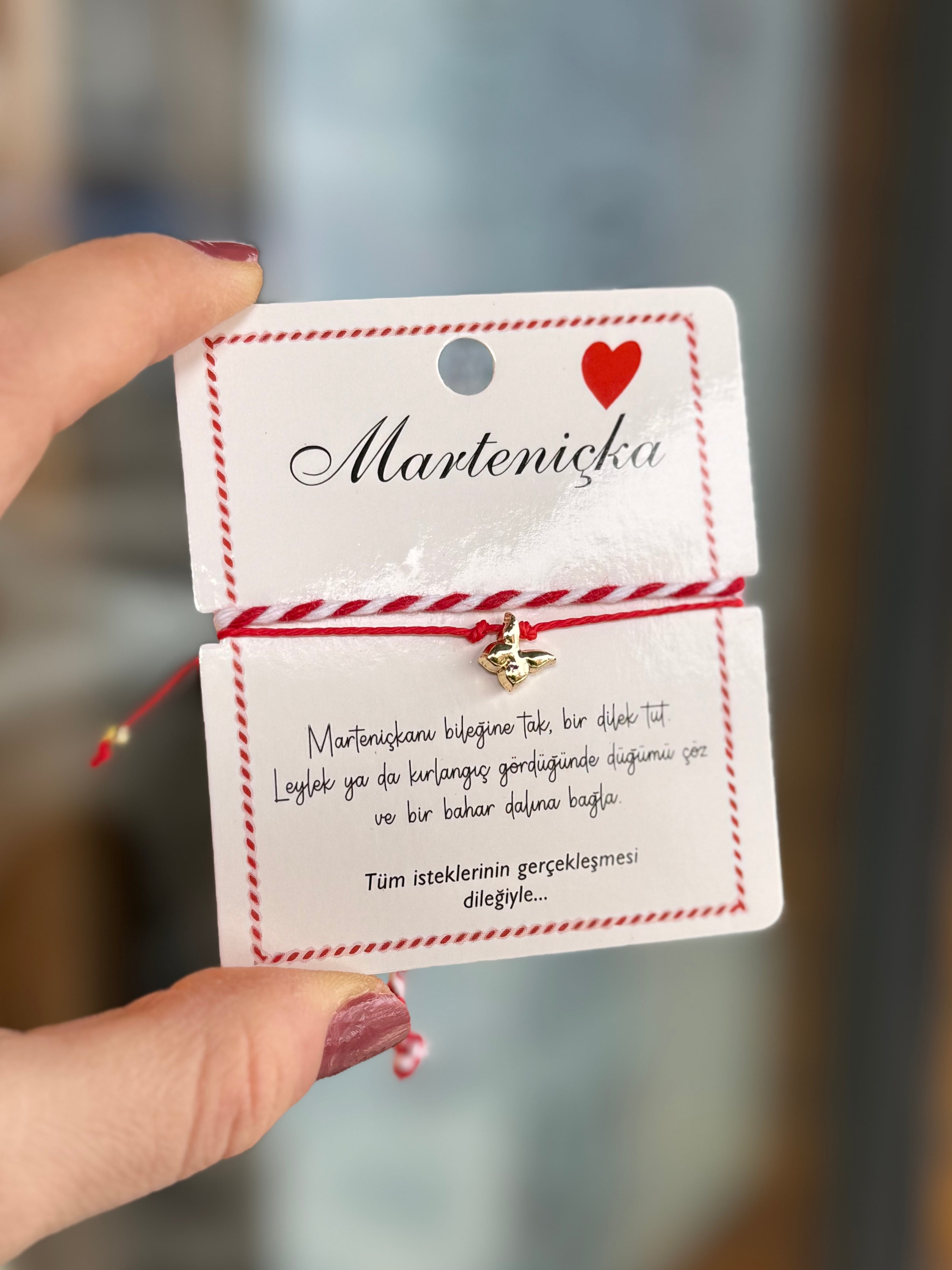 Marteniçka Mart İpi İkili Bileklik Kelebek