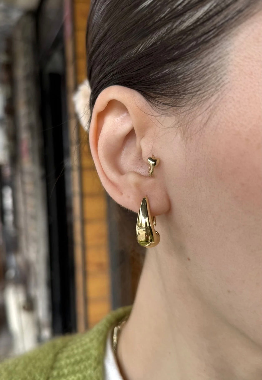 VIP Damla Model Halka Küpe 14K