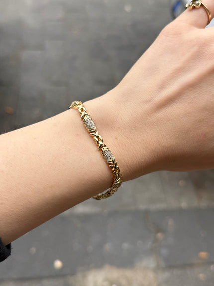 VIP Taş İşleme Desenli Bileklik 17 + 2 cm