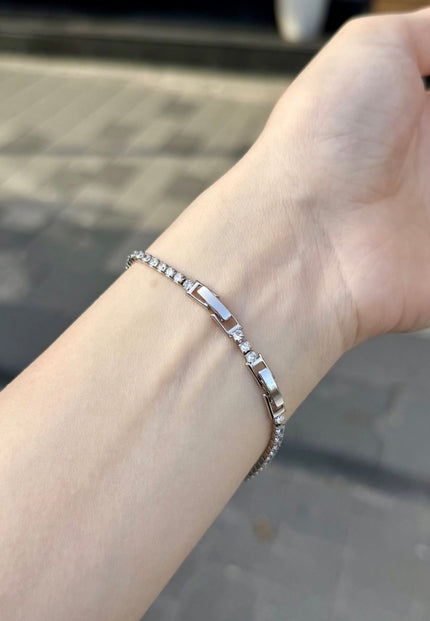 VIP İnce Su Yolu Bileklik 17 + 2 cm Gümüş Renk