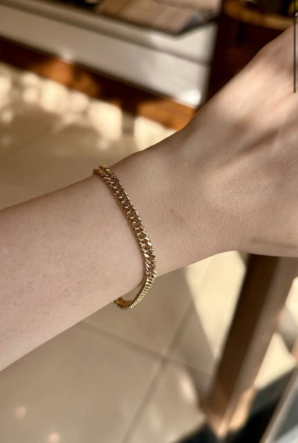 VIP Sık Örgü Zincir Bileklik 17 + 3 cm 14K