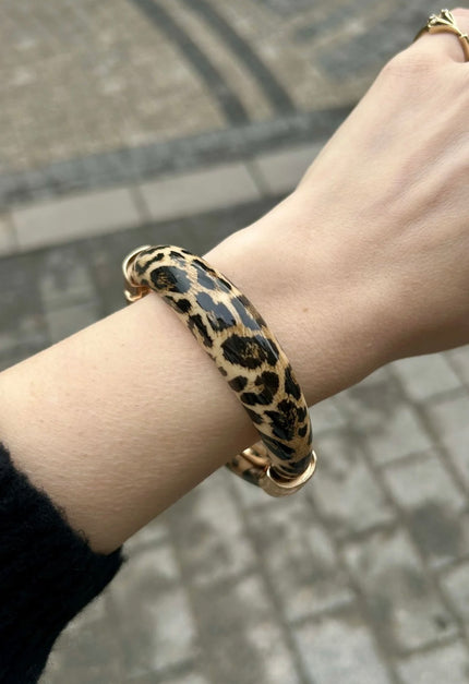 Leopar Desenli Kelepçe Bileklik