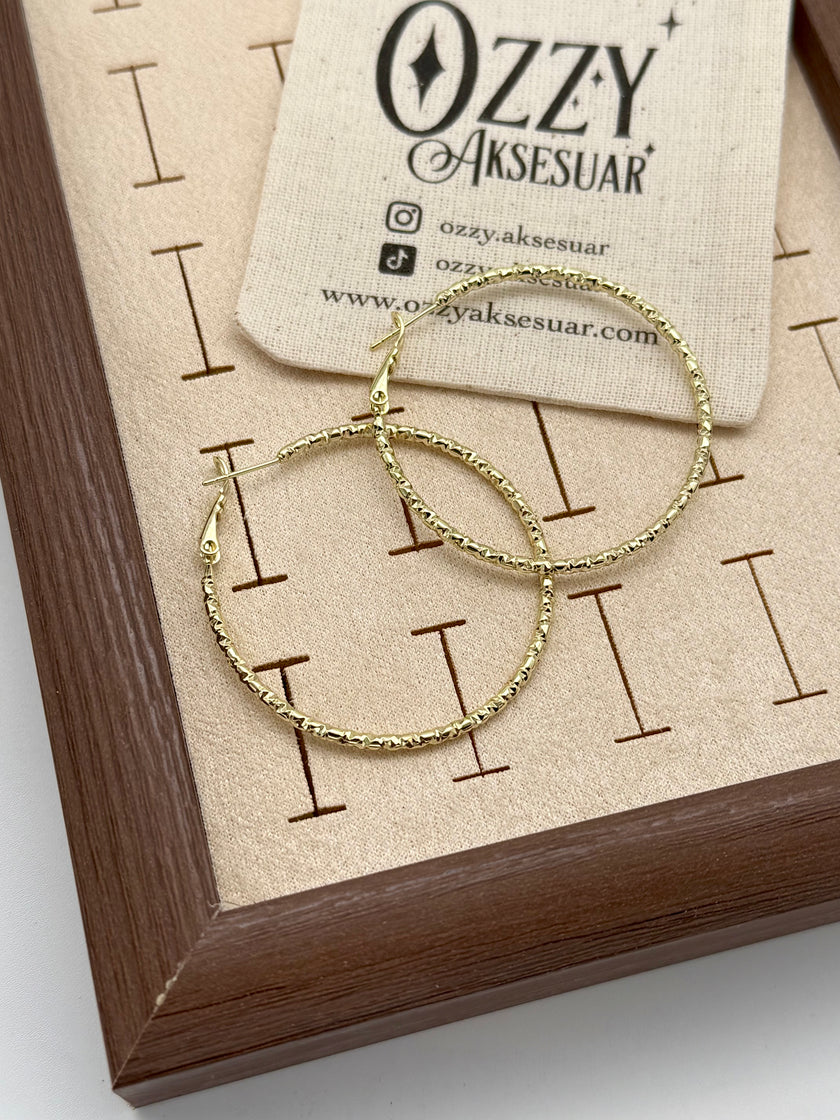 VIP Tırtıklı Model Halka Küpe 4 cm