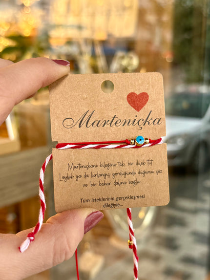 Marteniçka Mart İpi İkili Bileklik Nazar Boncuğu