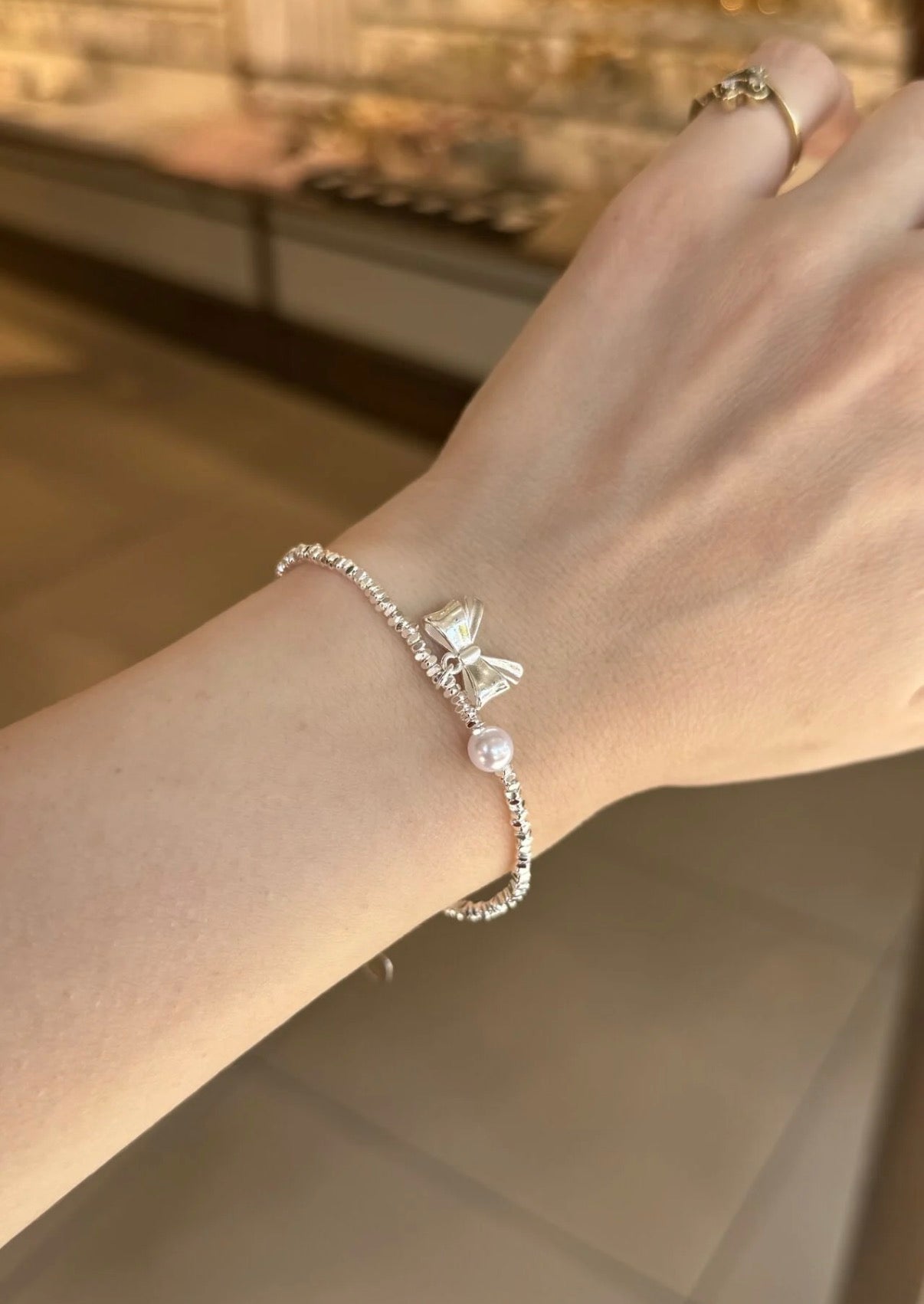 Tek İnci Detaylı Fiyonk Model Pinterest Bileklik