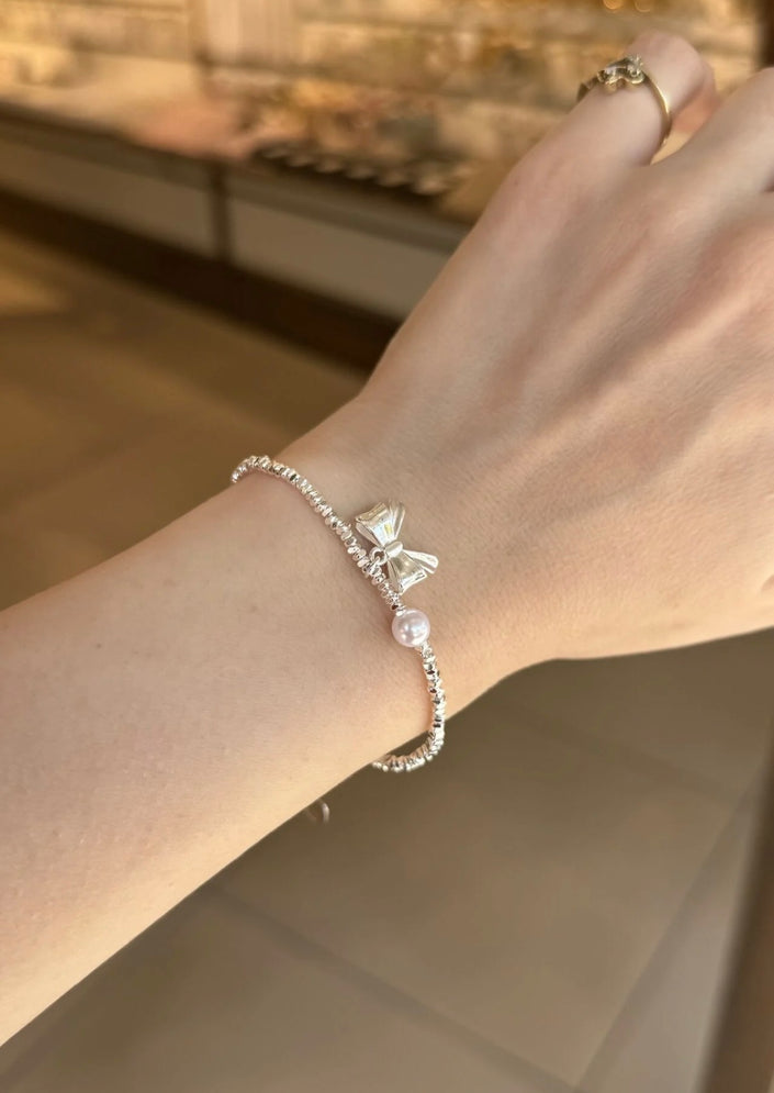 Tek İnci Detaylı Fiyonk Model Pinterest Bileklik