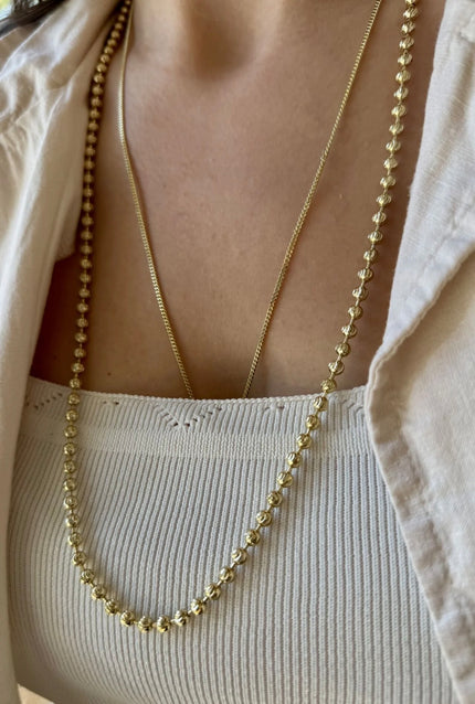 VIP Tırtık Elmas Kesimli Dorika Zincir Kolye 70 cm 14K