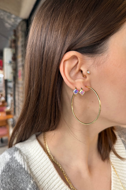 VIP İnce Sade Halka Küpe 4,5 cm