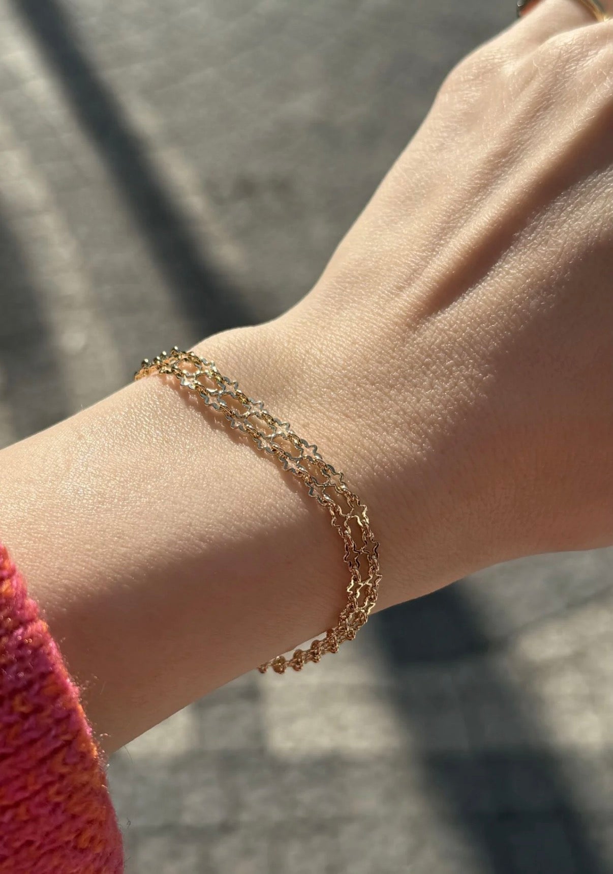 VIP Çift Sıra Modelli Zincir Bileklik 18 cm 14K