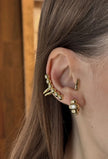 6 Sıra Gömme Taşlı Top Model Earcuff Kıkırdak Küpe 14K