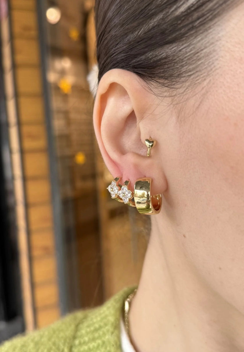 VIP Geniş Halka Küpe 14K