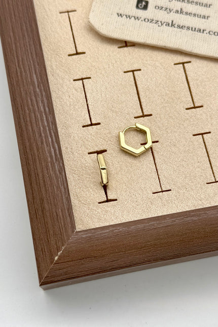 VIP Altıgen Köşeli Halka Küpe