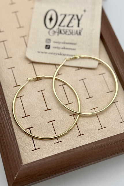 VIP İnce Sade Halka Küpe 5,5 cm