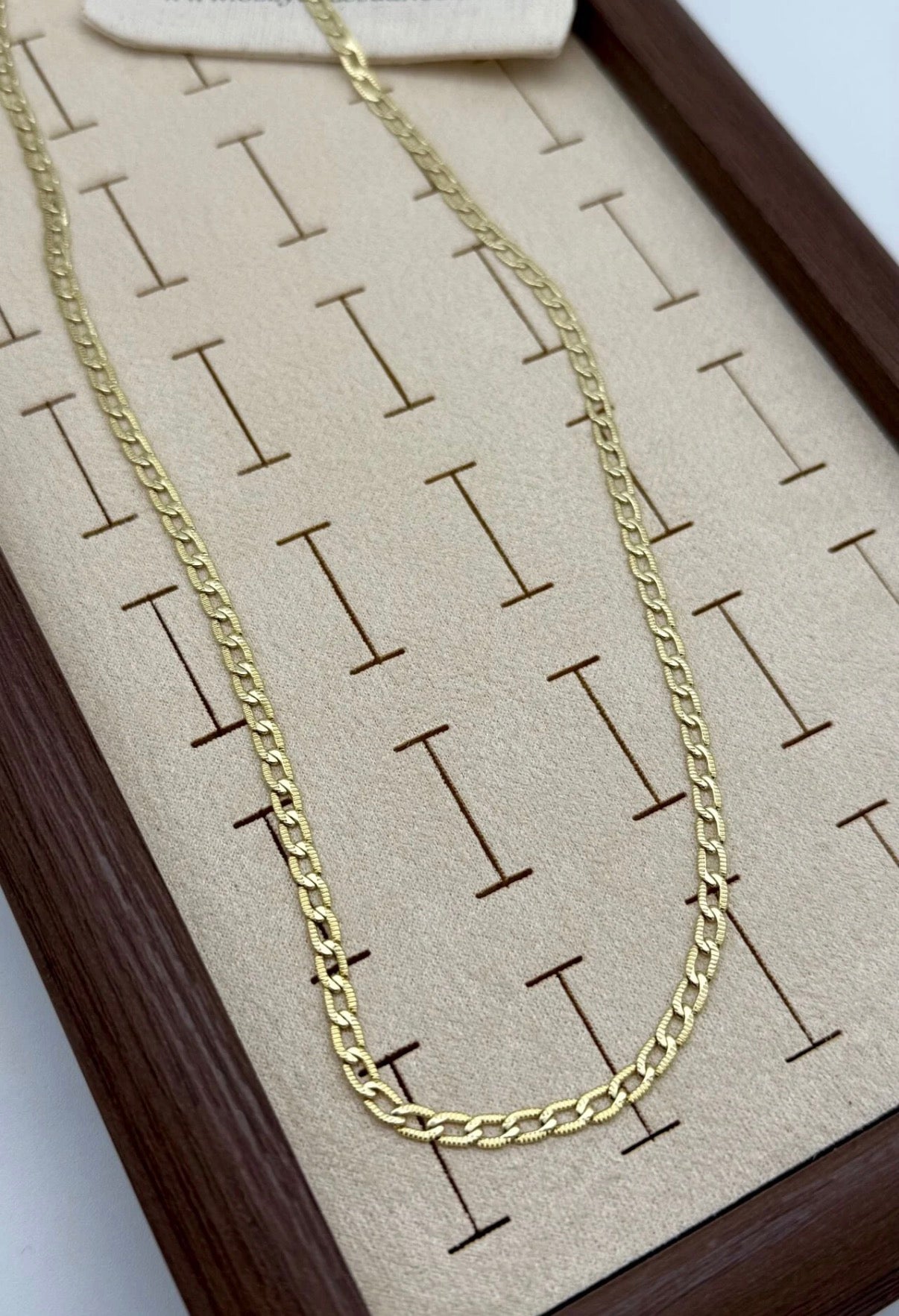 VIP Kenarları Kesimli Zincir Kolye 60 cm 14K