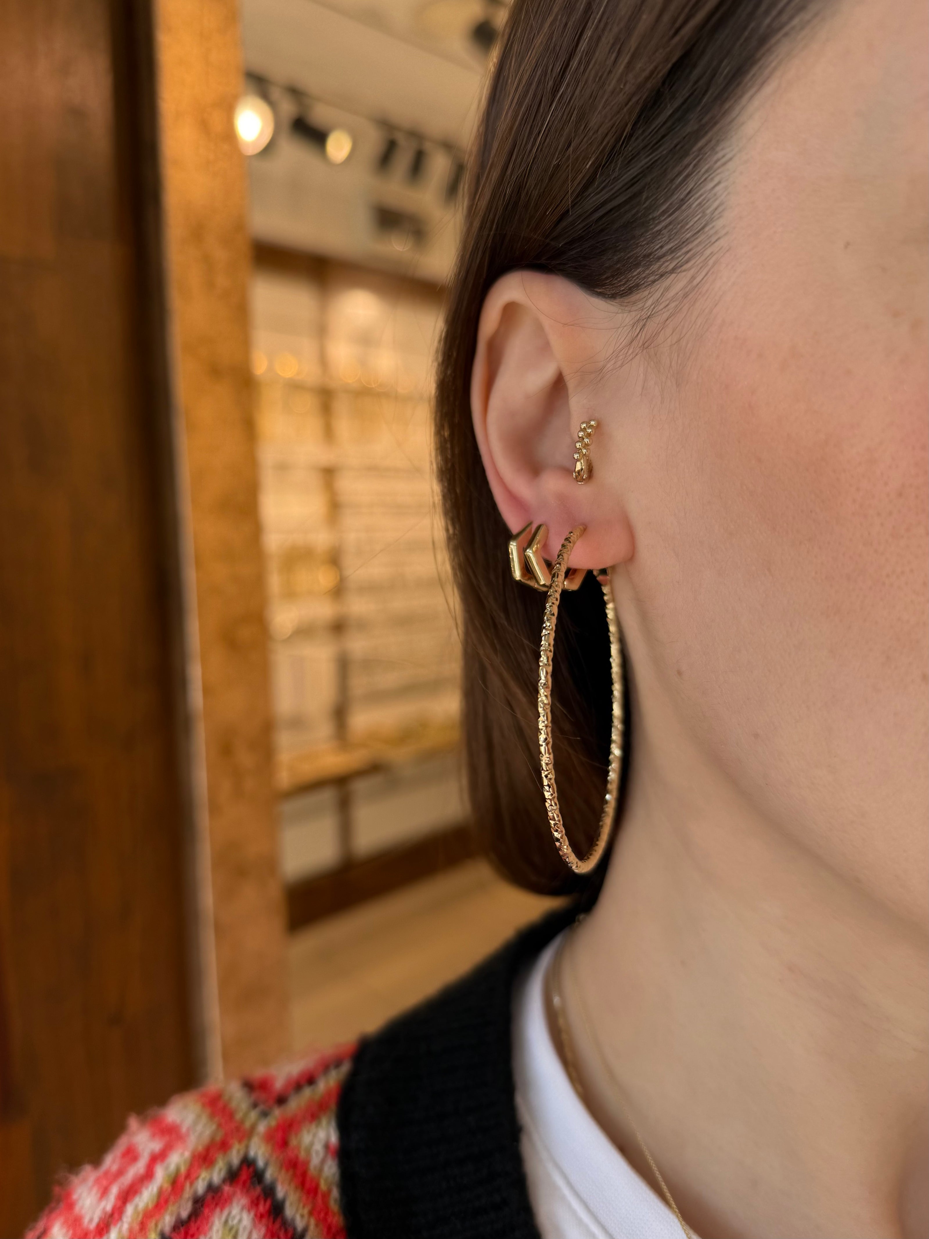 VIP Tırtıklı Model Halka Küpe 5,5 cm