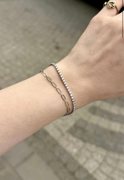 VIP Zincirli Su Yolu Model Bileklik 17 + 3 cm Gümüş Renk