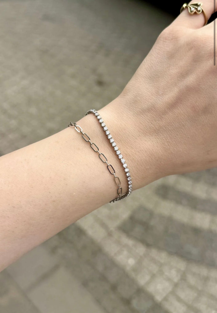 VIP Zincirli Su Yolu Model Bileklik 17 + 3 cm Gümüş Renk