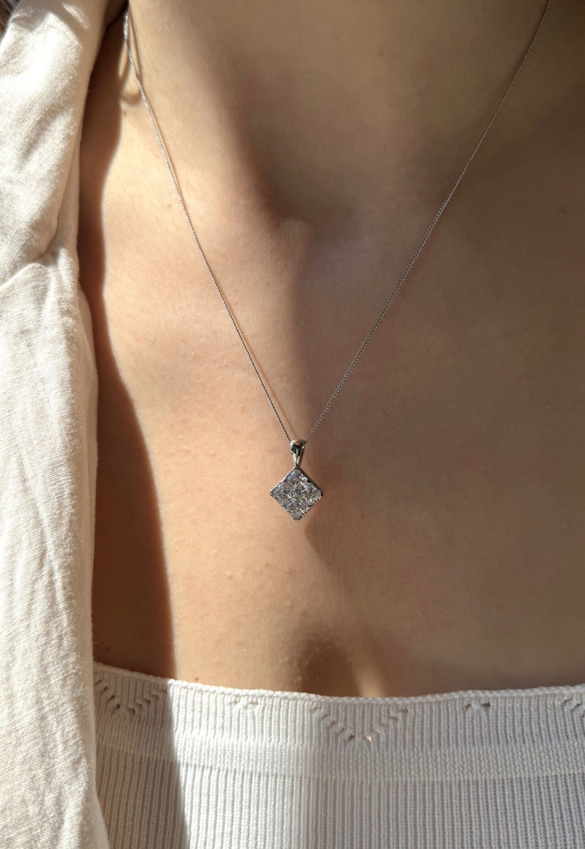 VIP Royal Kesim Zirkon Kolye 45 cm Gümüş Renk