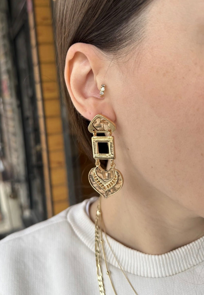 Marka Model Sallantılı Etnik Küpe Kahve