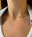 Taşlı Yıldız Charmlı Yarım Choker Kolye