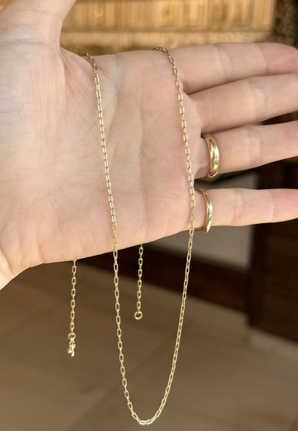 VIP Minik Halkalı Ataç Zincir Kolye 60 cm 14K