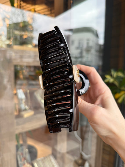 Agatha Model Büyük Boy Asetat Mandal Toka Siyah