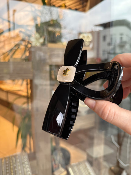 Agatha Model Büyük Boy Asetat Mandal Toka Siyah