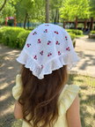 Kiraz Desenli Yarım Bandana Taç Toka