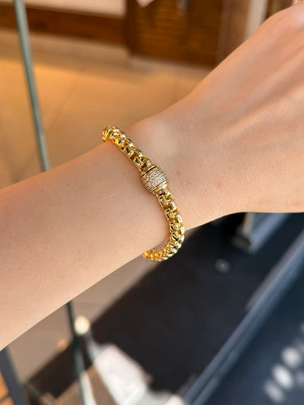 VIP Ortası Gömme Taş Silindir Bileklik 19 cm