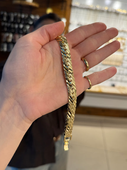 Kumlu ve Elmas Kesim Detay Örgü Bileklik 17 + 2 cm