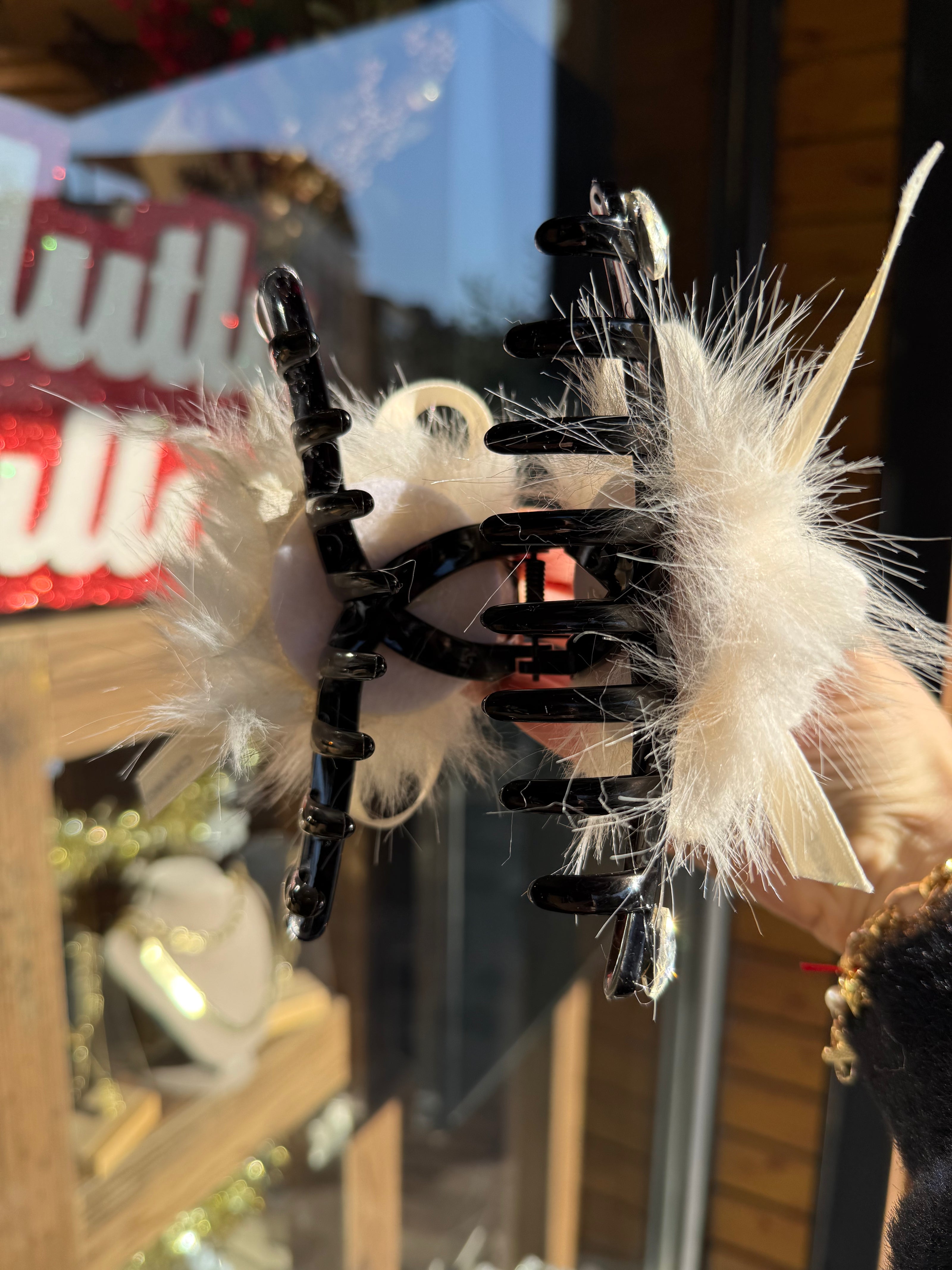 Peluş Tavşan Model Mandal Toka Beyaz