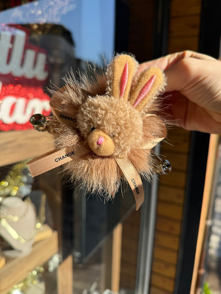 Peluş Tavşan Model Mandal Toka Kahve