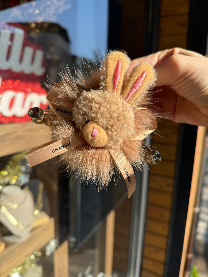 Peluş Tavşan Model Mandal Toka Kahve